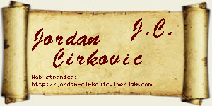 Jordan Ćirković vizit kartica